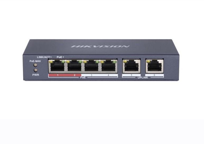DS-3E0106P-E/M- 4 Port Dual Uplink POE Switch