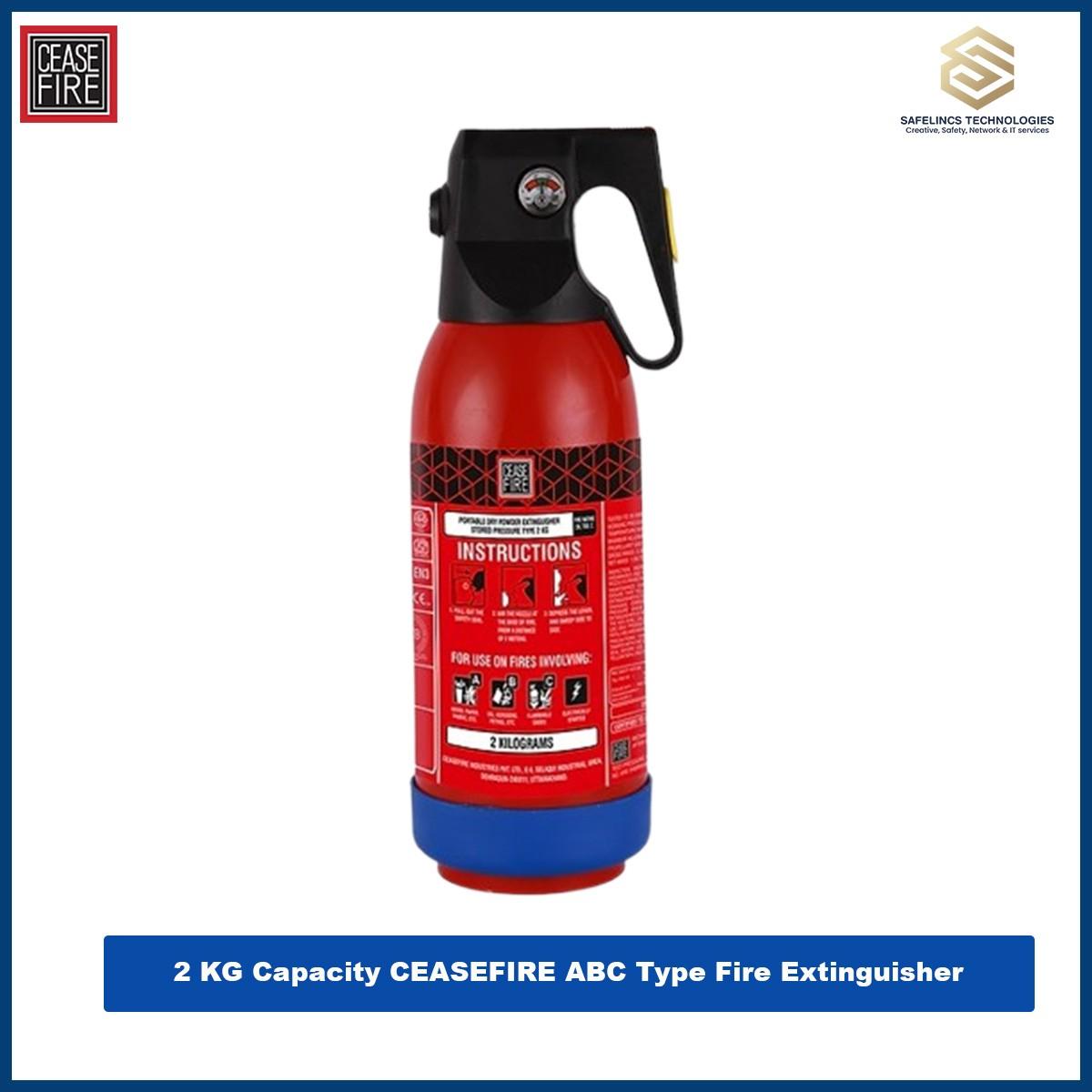2 KG Capacity Cease Fire Brand ABC Type Fire Extinguisher