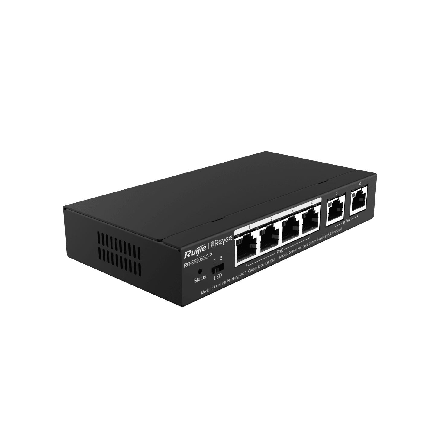 RG-ES206GC-P, 6-Port Gigabit Smart Cloud Managed PoE Switch