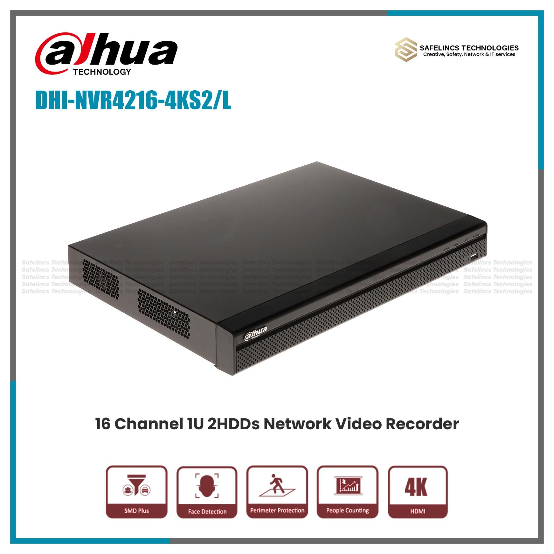 DHI-NVR4216-4KS2-L- 16 Channel 1 U 2 SATA Dahua NVR