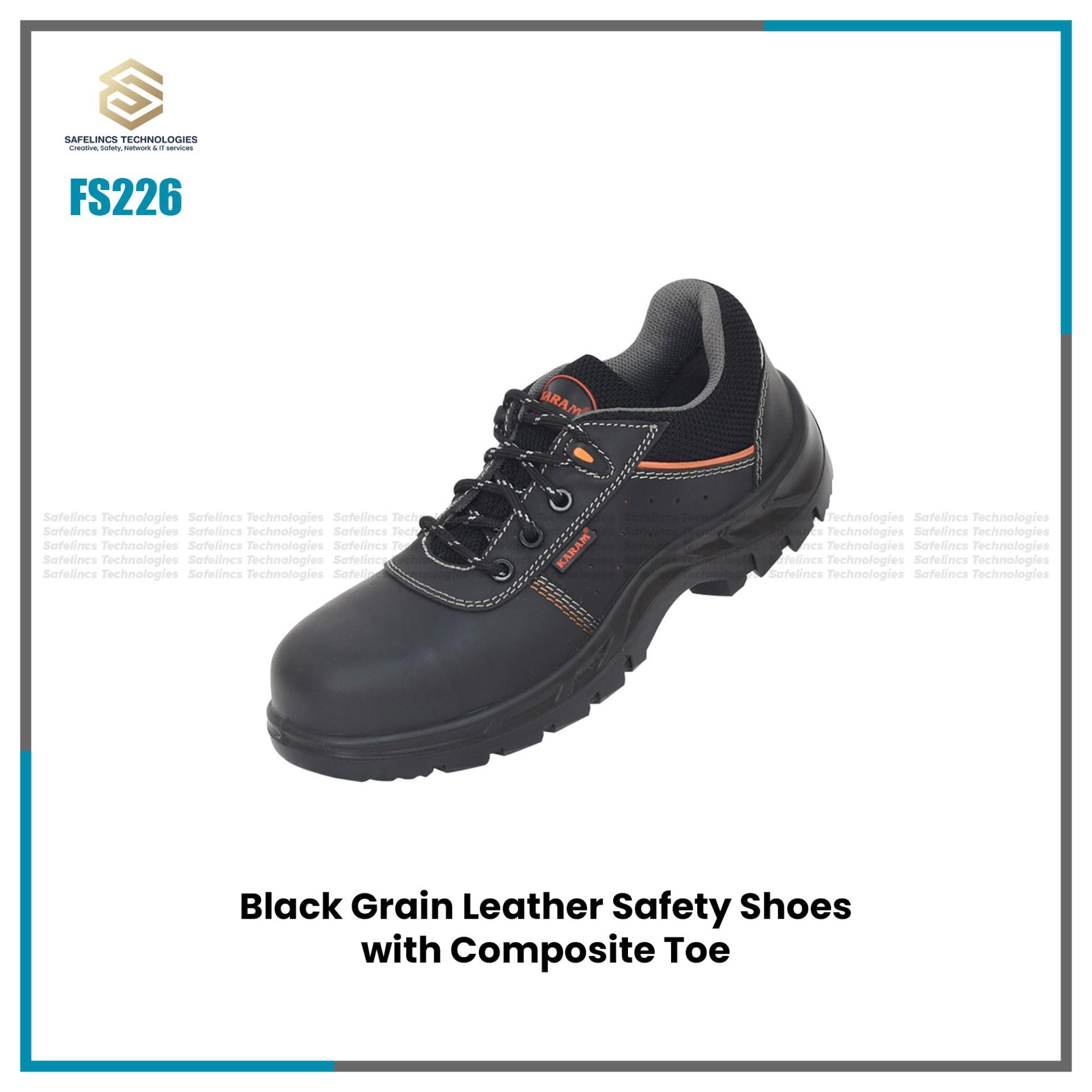 FS 226-Black Grain Leather Safety Shoes